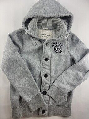 Vintage Y2K Abercrombie & Fitch Muscle Fit Button Up Hoodie Teen Size L